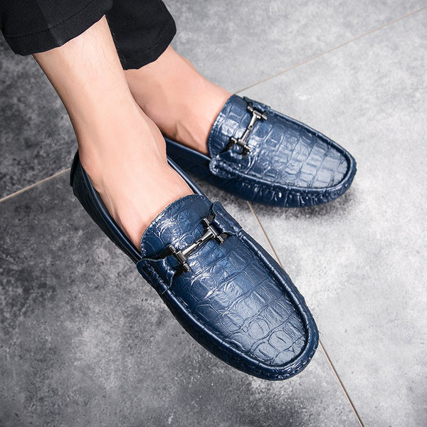 Ανδρικά μοκασίνια με μεταλλικό στοιχείο - οικολογικό δέρμα