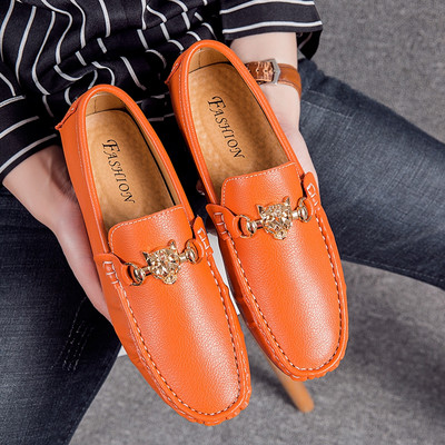 Vīriešu moderni eko ādas mokasīni ar metāla apdari