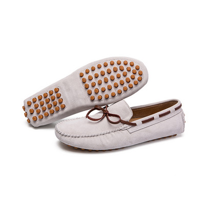 Σύγχρονα μοκασίνια από διάτρητο οικολογικό δέρμα με κορδέλα