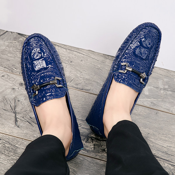 Ανδρικά μοκασίνια από ανάγλυφο δέρμα