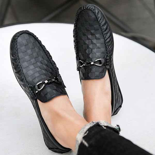 Καθημερινά έκο δερμάτινα μοκασίνια σε μαύρο χρώμα