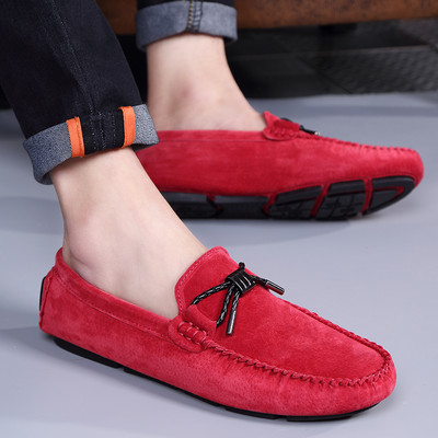 Ανδρικά έκο δερμάτινα μοκασίνια με κορδόνια και μεταλλικό στοιχείο