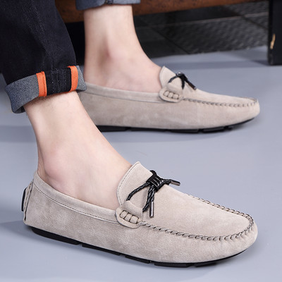 Ανδρικά έκο δερμάτινα μοκασίνια με κορδόνια και μεταλλικό στοιχείο