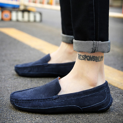 Ανδρικά έκο δερμάτινα μοκασίνια με κορδόνια και μεταλλικό στοιχείο