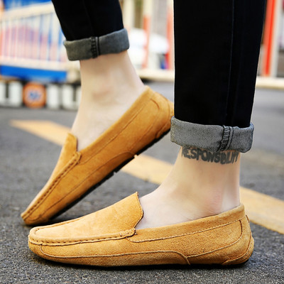 Ανδρικά έκο δερμάτινα μοκασίνια με κορδόνια και μεταλλικό στοιχείο