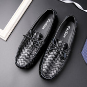 Ανδρικά έκο δερμάτινα μοκασίνια με κορδόνια