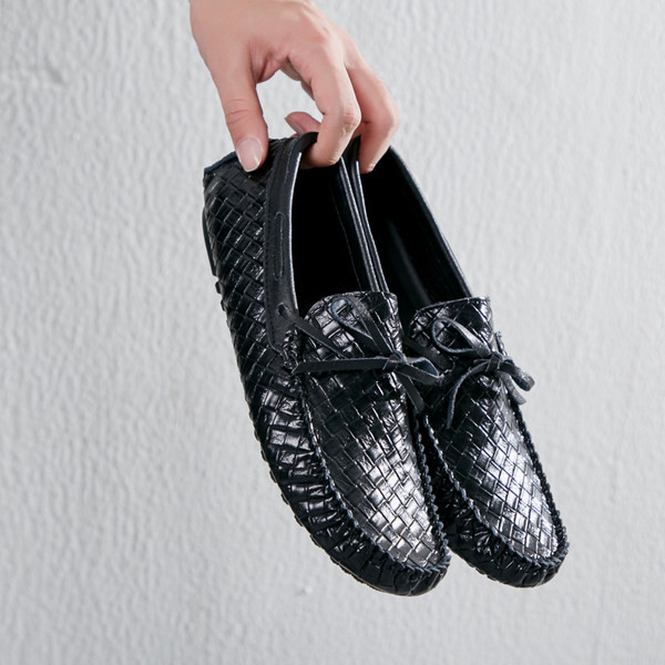 Ανδρικά έκο δερμάτινα μοκασίνια με κορδόνια