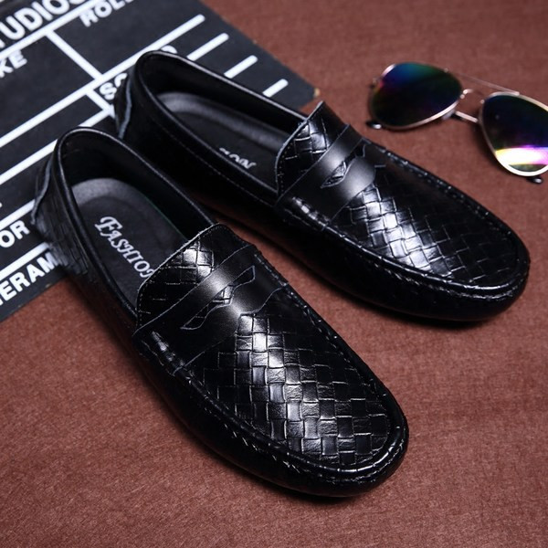 Σύγχρονες ανδρικά έκο δερμάτινα μοκασίνια σε τρία χρώματα