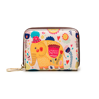 Γυναικείο μίνι πορτοφόλι με φερμουάρ και εφαρμογές