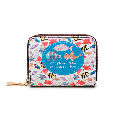 Γυναικείο μίνι πορτοφόλι με φερμουάρ και εφαρμογές