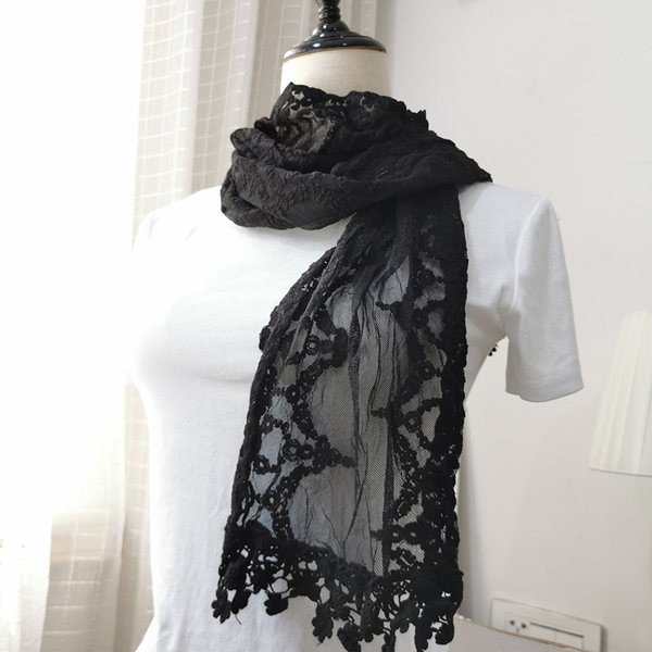 Γυναικεία δαντέλα κασκόλ με κέντημα κατάλληλο για καλοκαίρι