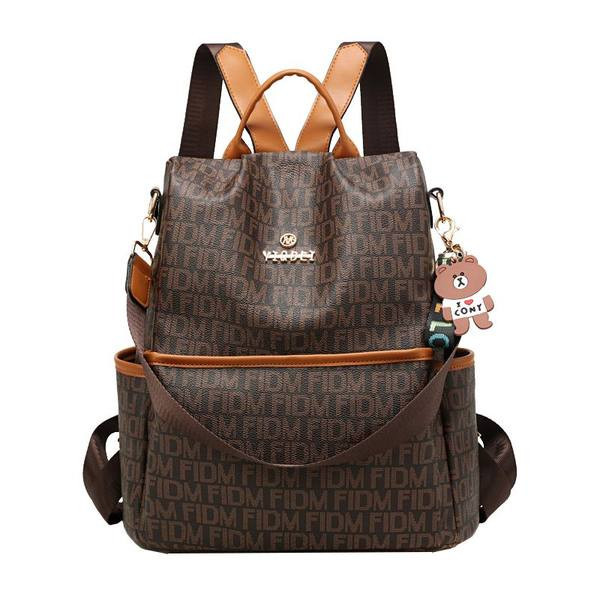 Γυναικείο σακίδιο πλάτης με μπρελόκ και λαβή ώμου