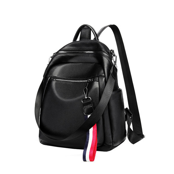 Rucsac casual dama din piele ecologica - cu buzunar frontal