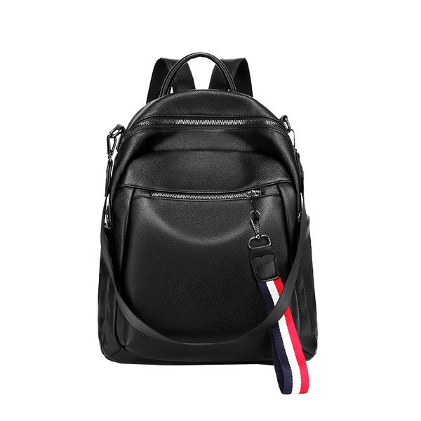 Rucsac casual dama din piele ecologica - cu buzunar frontal