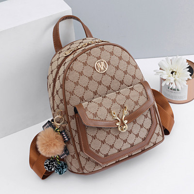 Naujo modelio moteriška trijų spalvų kuprinė su priekine kišene