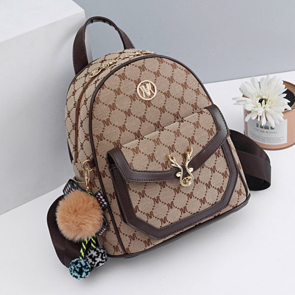 Naujo modelio moteriška trijų spalvų kuprinė su priekine kišene