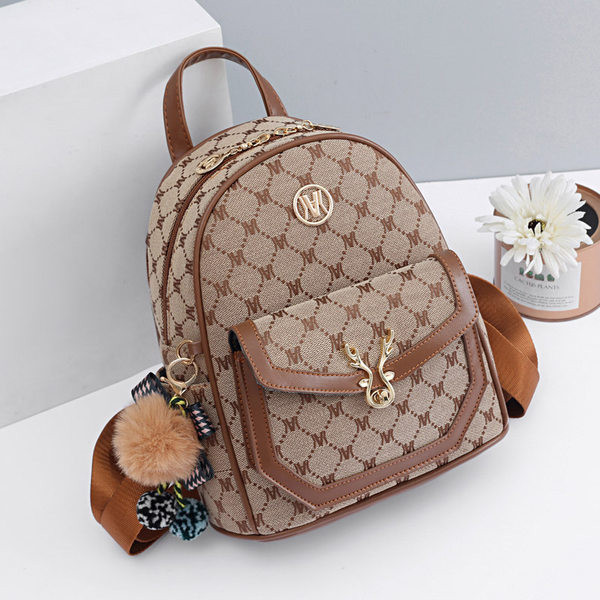 Naujo modelio moteriška trijų spalvų kuprinė su priekine kišene