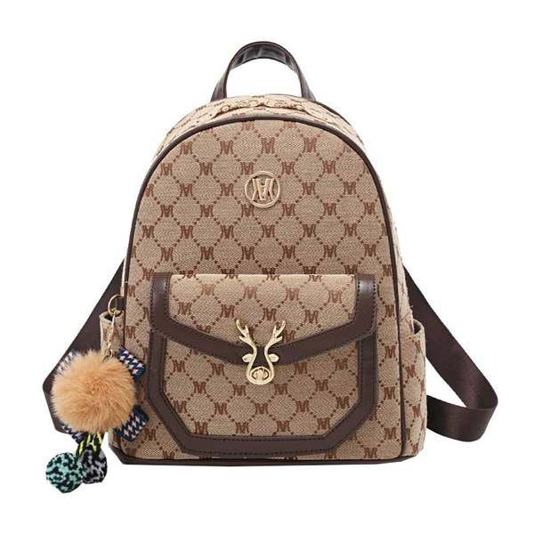 Naujo modelio moteriška trijų spalvų kuprinė su priekine kišene