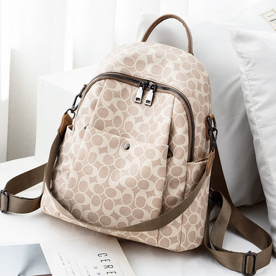 Jauna modeļa sieviešu ādas mugursoma ar diviem rokturiem - trīs krāsās