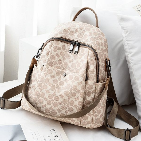 Jauna modeļa sieviešu ādas mugursoma ar diviem rokturiem - trīs krāsās