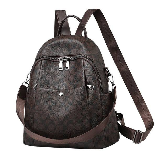 Jauna modeļa sieviešu ādas mugursoma ar diviem rokturiem - trīs krāsās