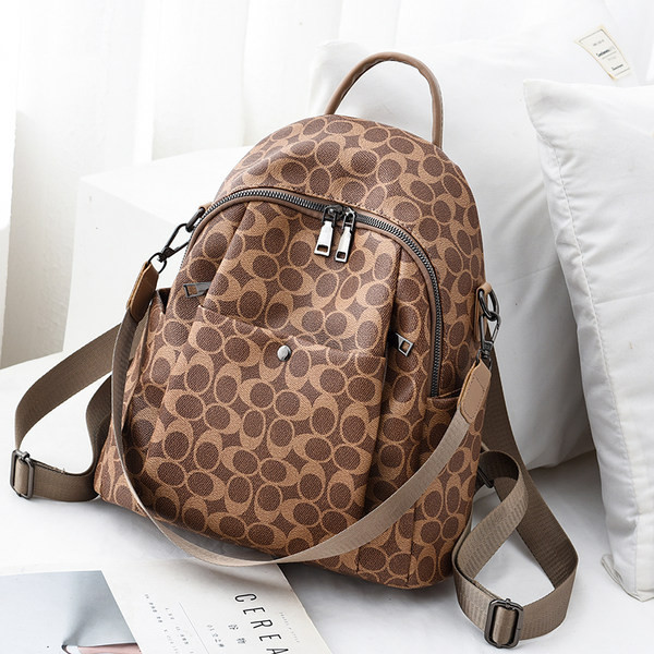 Jauna modeļa sieviešu ādas mugursoma ar diviem rokturiem - trīs krāsās