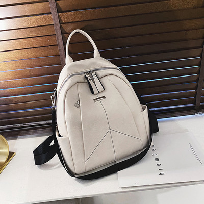 Ženski ruksak od eko kože sa patentnim zatvaračima