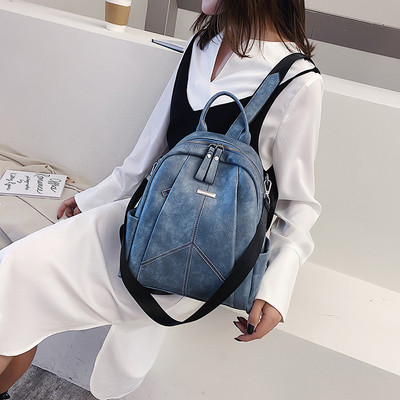 Ženski ruksak od eko kože sa patentnim zatvaračima