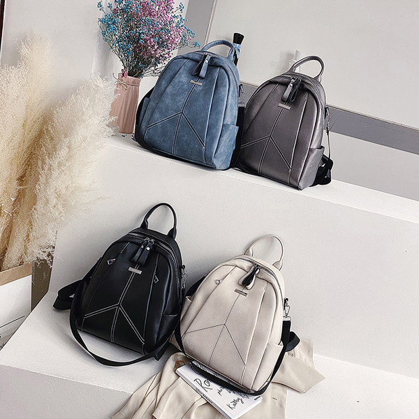 Ženski ruksak od eko kože sa patentnim zatvaračima