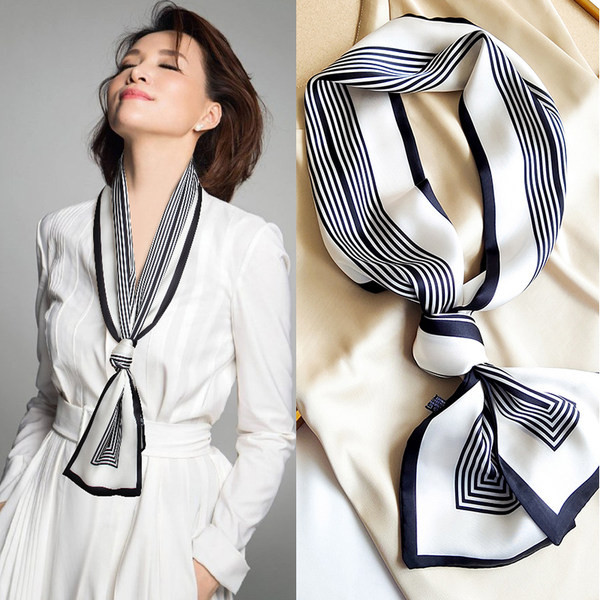 Γυναικείο σατέν κασκόλ σε διάφορα χρώματα και αξεσουάρ μαλλιών