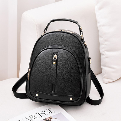 Γυναικείο σακίδιο από οικολογικό δερμάτινο απλό μοντέλο με φερμουάρ