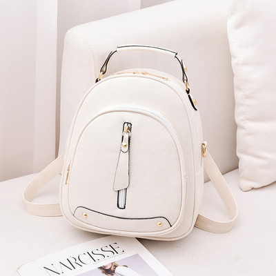 Γυναικείο σακίδιο από οικολογικό δερμάτινο απλό μοντέλο με φερμουάρ