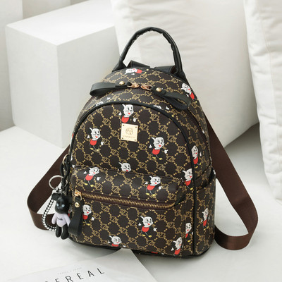 Νέο μοντέλο γυναικείο σακίδιο πλάτης με απλικέ χρώμα και μπροστινή τσέπη