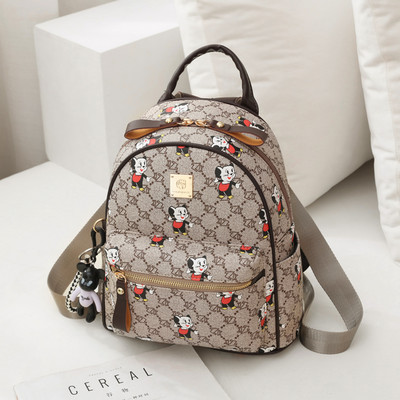 Νέο μοντέλο γυναικείο σακίδιο πλάτης με απλικέ χρώμα και μπροστινή τσέπη