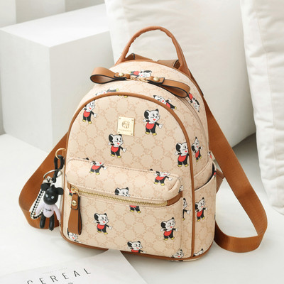 Νέο μοντέλο γυναικείο σακίδιο πλάτης με απλικέ χρώμα και μπροστινή τσέπη