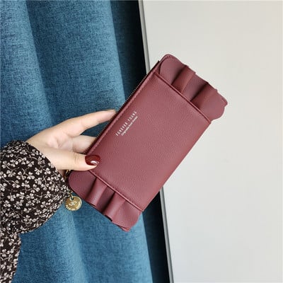 Γυναικείο πορτοφόλι από οικολογικό δέρμα με βολάν