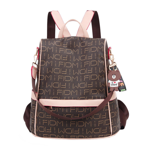 Νέο μοντέλο γυναικείο σακίδιο από οικολογικό δέρμα με τύπωμα και λαβές