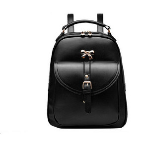 Γυναικείο σακίδιο με μεταλλική διακόσμηση και τσέπη - faux δέρμα