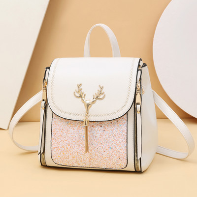 Νέο γυναικείο σακίδιο πλάτης κατασκευασμένο από οικολογικό δέρμα με μεταλλική στερέωση