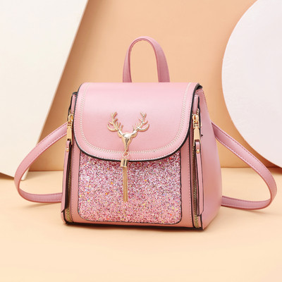 Νέο γυναικείο σακίδιο πλάτης κατασκευασμένο από οικολογικό δέρμα με μεταλλική στερέωση