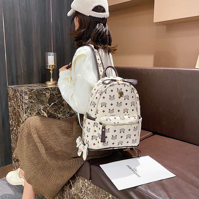 Μεγάλο έκο δερμάτινο σακίδιο με έγχρωμη εκτύπωση