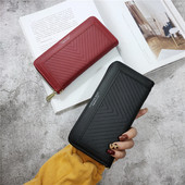 Γυναικείο έκο δερμάτινο πορτοφόλι με φερμουάρ και επιγραφές