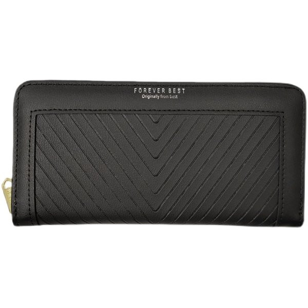 Γυναικείο έκο δερμάτινο πορτοφόλι με φερμουάρ και επιγραφές