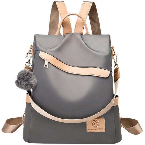 Дамска квадратна раница с цип и странични джобове