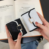 Γυναικείο έκο δερμάτινο πορτοφόλι για πιστωτικές κάρτες - με κούμπωμα