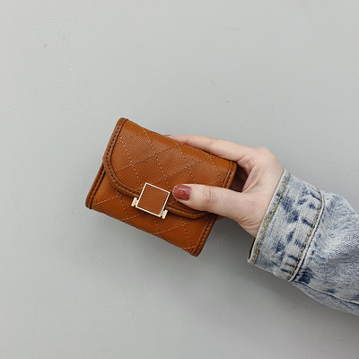 Γυναικείο έκο δερμάτινο πορτοφόλι για πιστωτικές κάρτες - με κούμπωμα