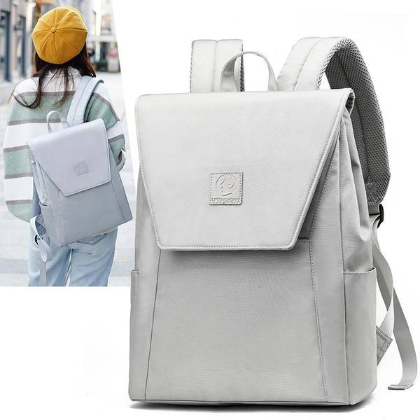 Jauna modeļa sieviešu mugursoma ar emblēmu pelēkā un melnā krāsā