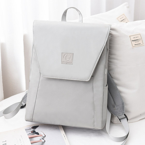 Jauna modeļa sieviešu mugursoma ar emblēmu pelēkā un melnā krāsā