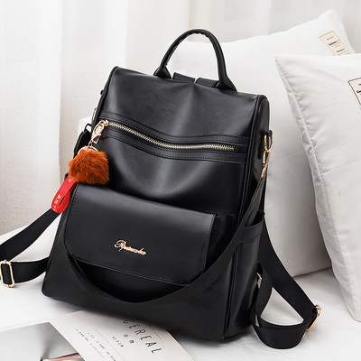 Νέο μοντέλο γυναικείο έκο δερμάτινο σακίδιο με μπροστινή τσέπη και λαβές