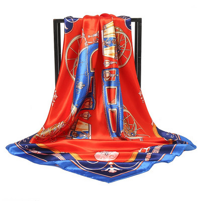 Стилен дамски шал с многоцветен принт 